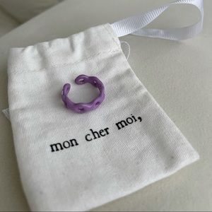 Mon Cher moi mini loop ring lavender